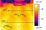 Thermografie Janen-Fubodenheizung in Nassaufbau unter einem Teppichboden