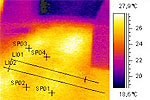 Thermografie Janen-Fubodenheizung in Nassaufbau unter einem Marmorboden